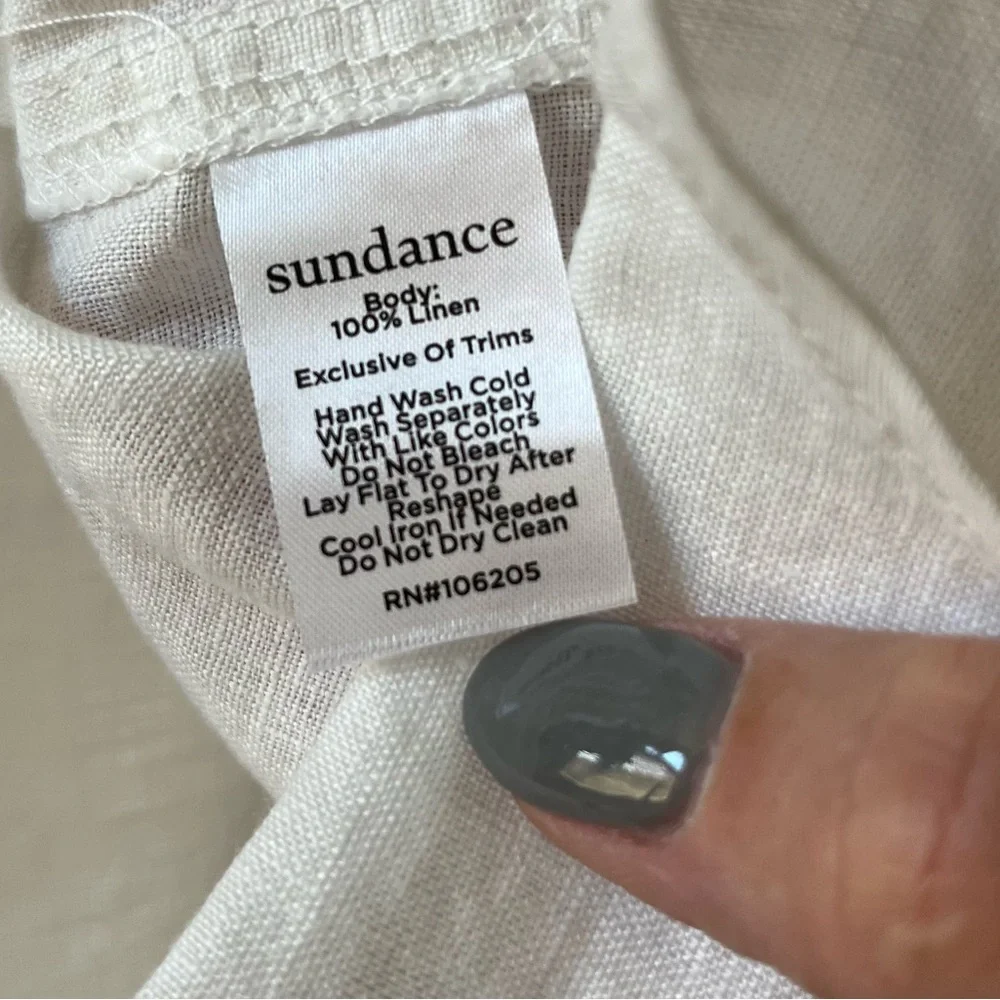 NWT Sundance Willow Linen Sleeveless Top - White, size medium - Picture 7 of 8